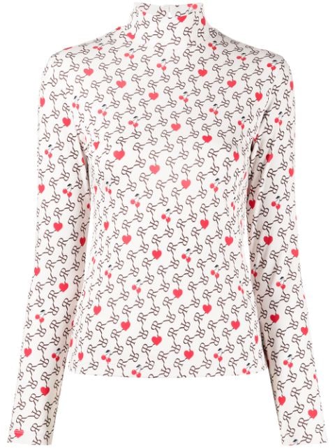 Rokh monogram heart print top