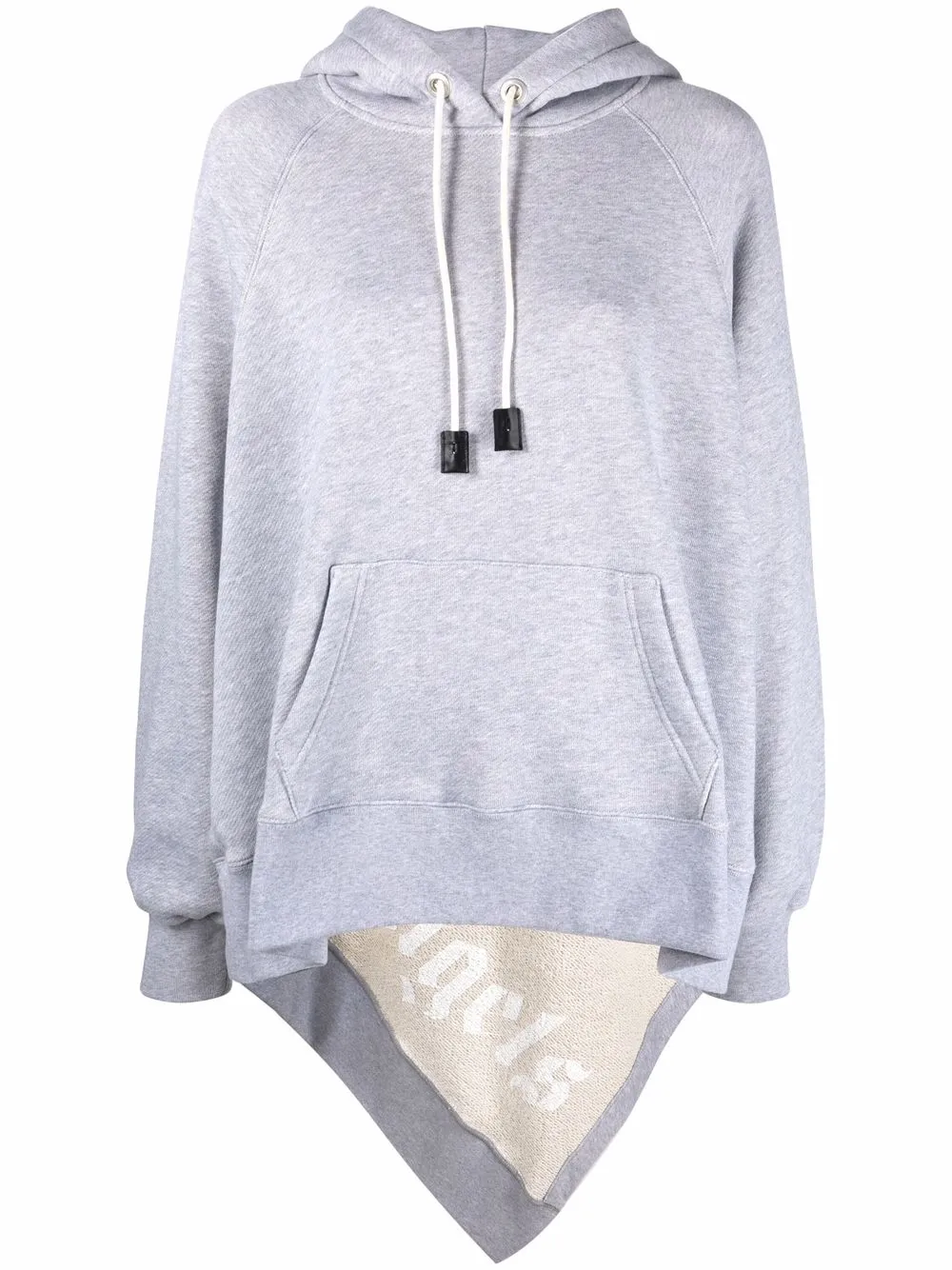

Palm Angels asymmetric draped hoodie - Grey