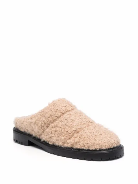 Shop STAUD shearling leather slipper with Express Delivery - FARFETCH