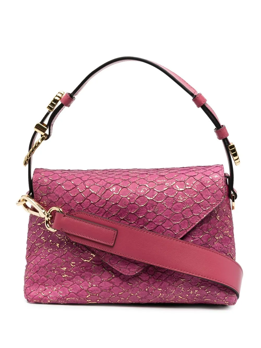 

Alberta Ferretti tote con efecto de piel de cocodrilo - Rosado