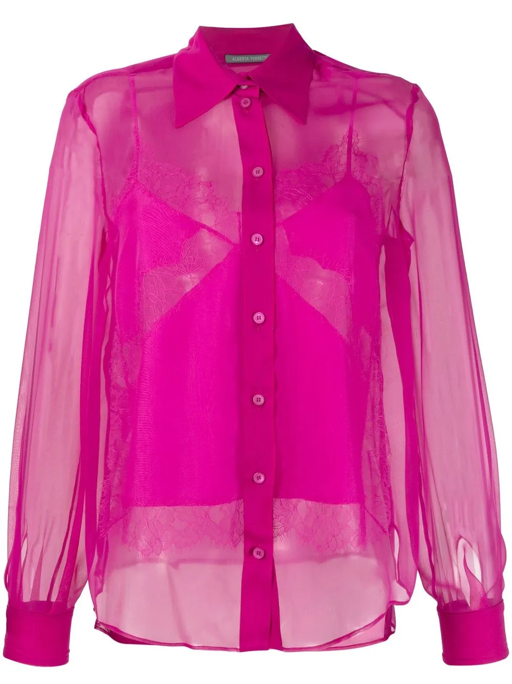 Alberta Ferretti silk sheer shirt