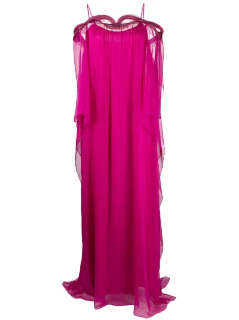 Alberta Ferretti vestido de fiesta con mangas drapeadas