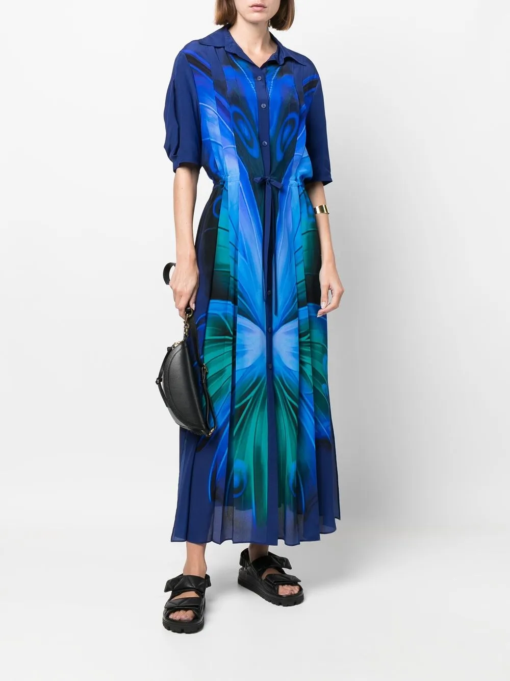 Alberta Ferretti Blousejurk met abstracte print Blauw