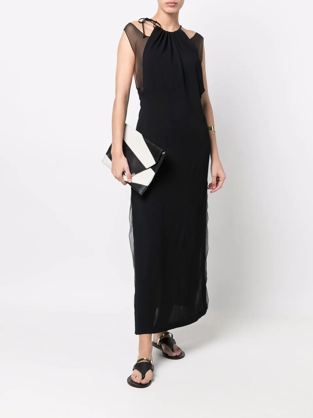 Alberta Ferretti Zijden halterjurk Zwart