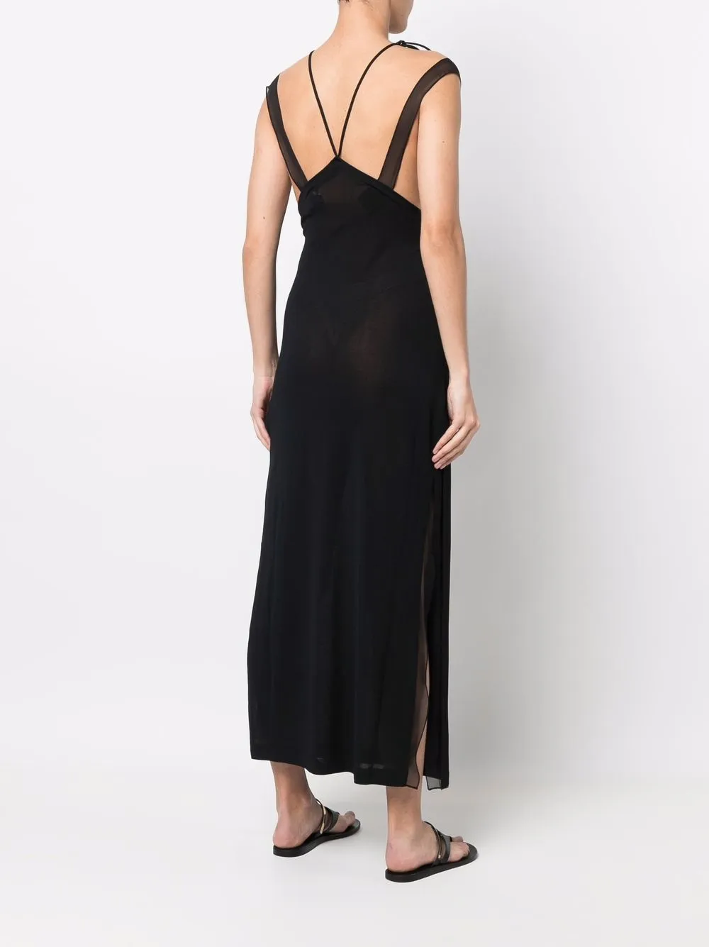Alberta Ferretti Zijden halterjurk Zwart