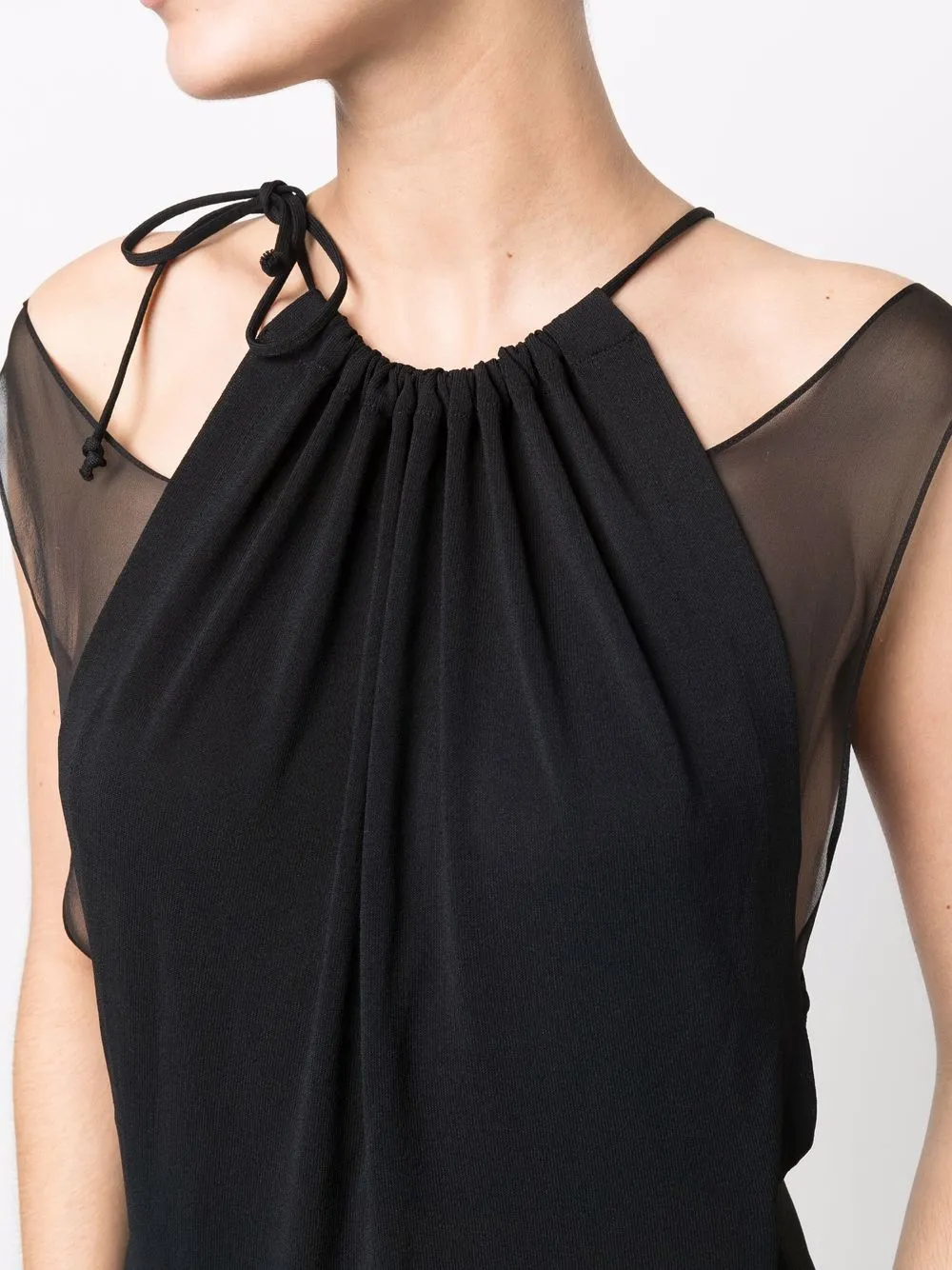 Alberta Ferretti Zijden halterjurk Zwart