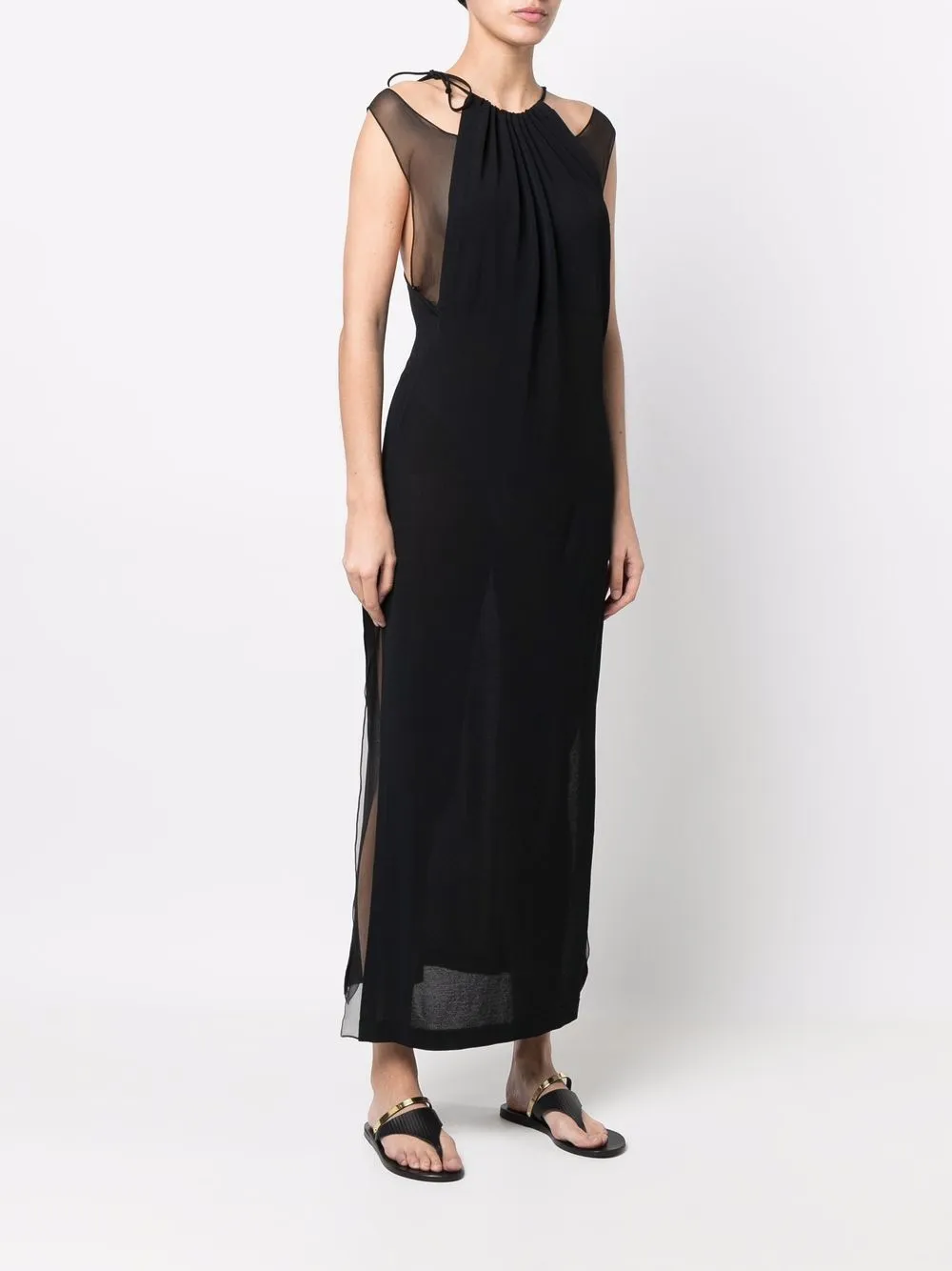 Alberta Ferretti Zijden halterjurk Zwart