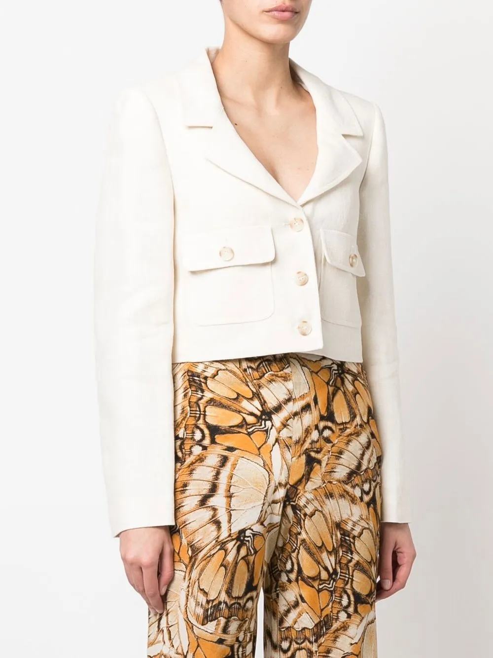 Alberta Ferretti Blazer met enkele rij knopen Wit