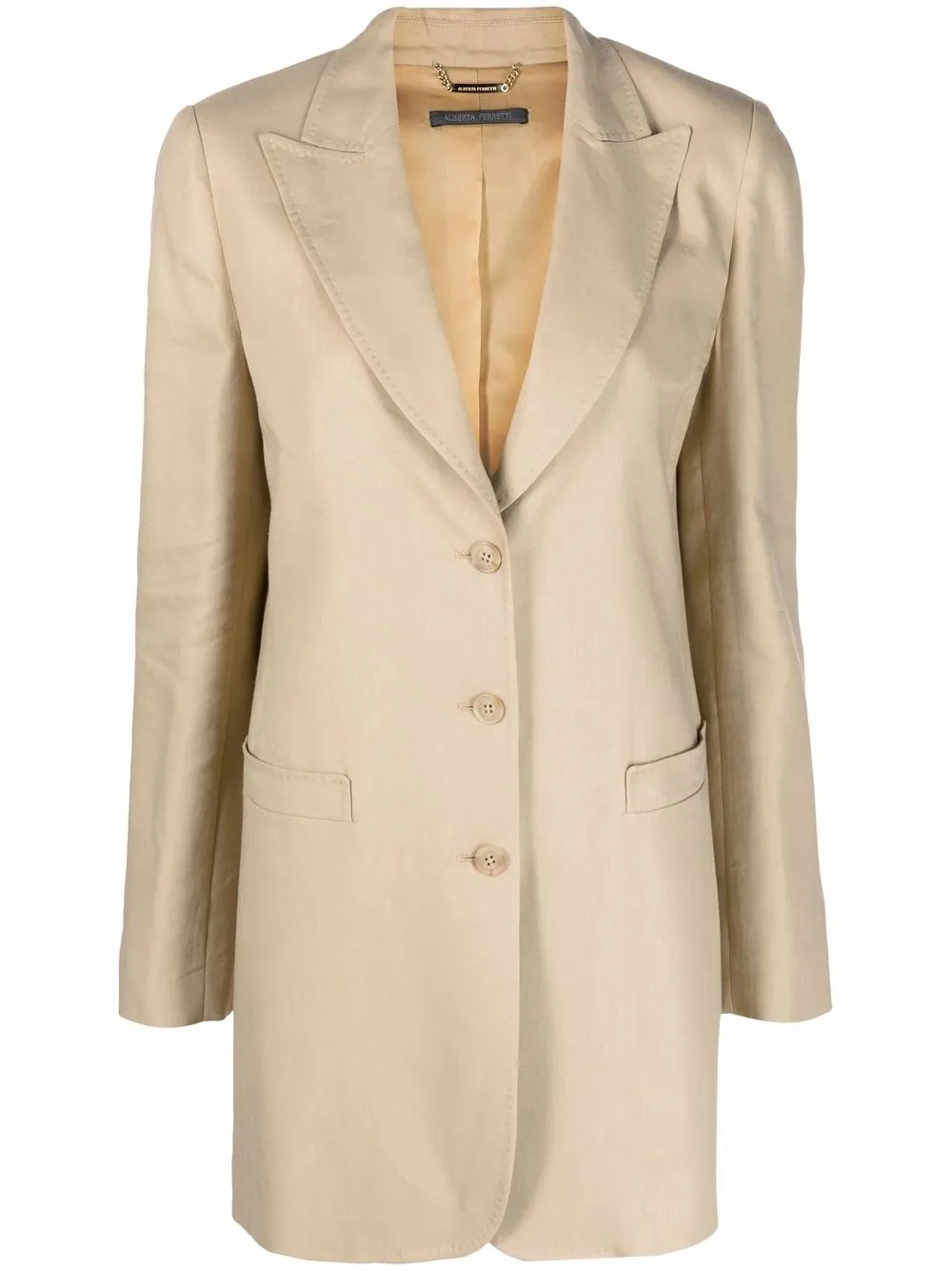 

Alberta Ferretti longline single-breasted blazer - Neutrals