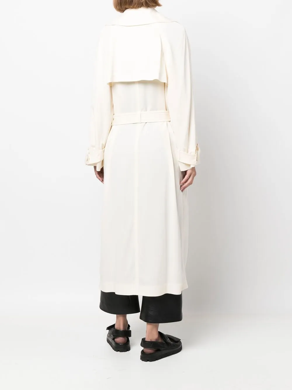 Alberta Ferretti Trenchcoat met dubbele rij knopen Wit