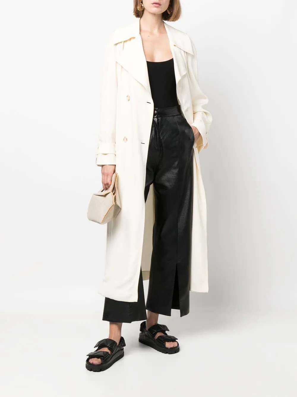 Alberta Ferretti Trenchcoat met dubbele rij knopen Wit