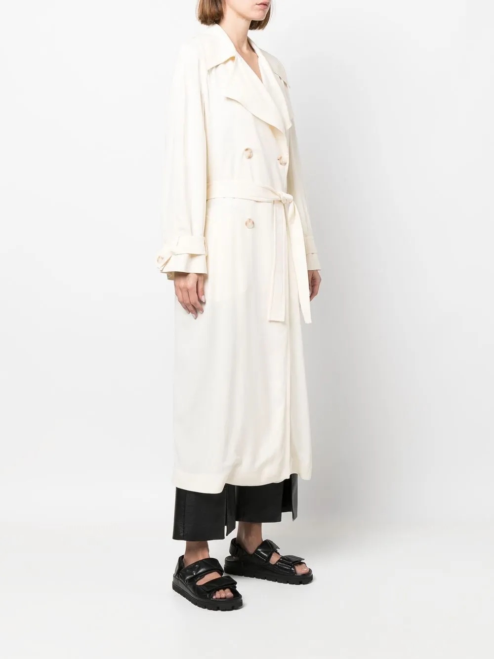 Alberta Ferretti Trenchcoat met dubbele rij knopen Wit