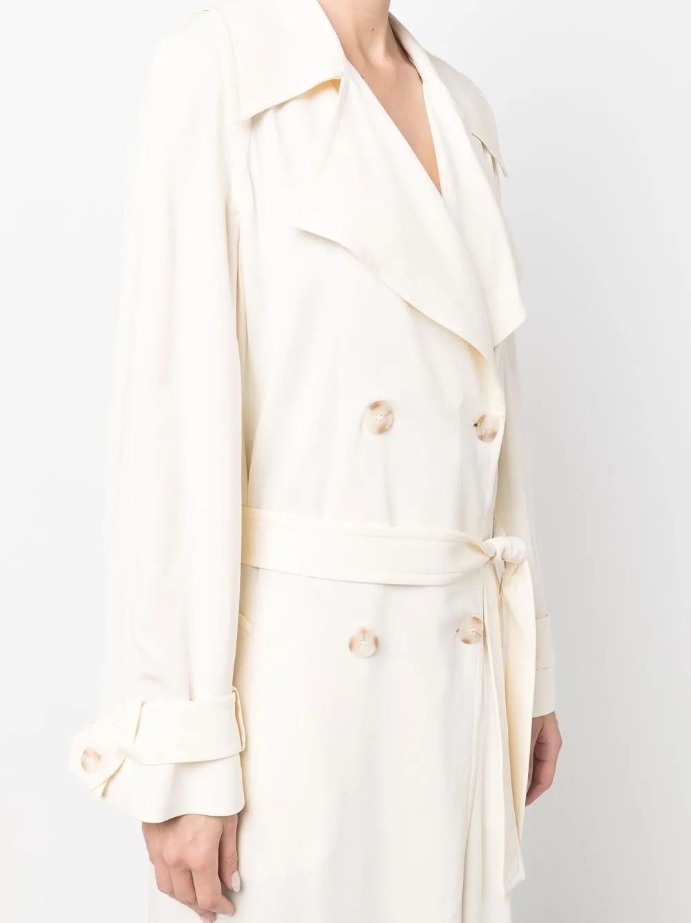 Alberta Ferretti Trenchcoat met dubbele rij knopen Wit