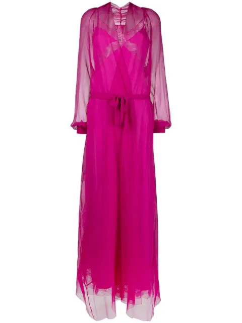 Alberta Ferretti two-piece silk shift gown
