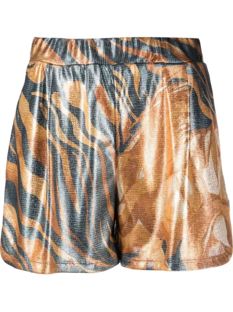 Alberta Ferretti shorts con estampado metalizado