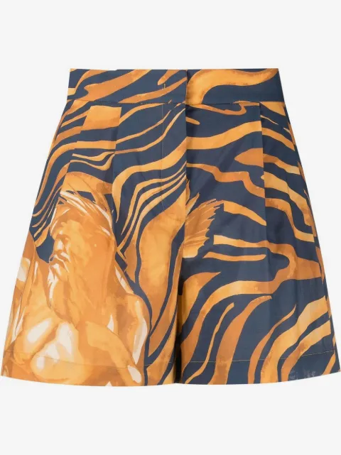 Alberta Ferretti swirl print shorts