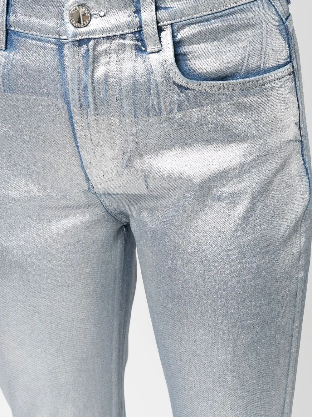 Alberta Ferretti Metallic jeans Zilver