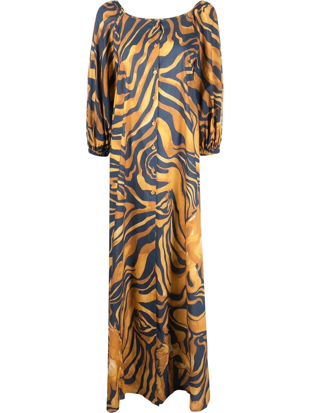 Alberta Ferretti swirl print full-length dress · 48