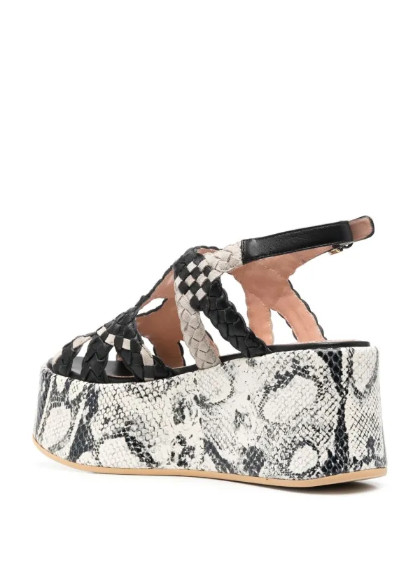 snakeskin platform sandals