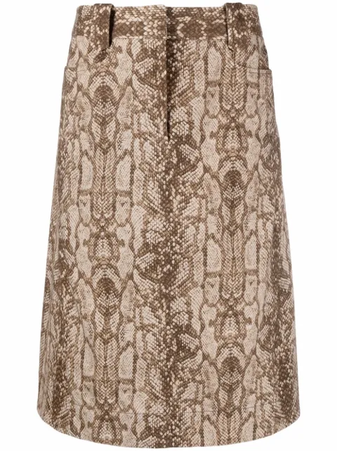 Alberta Ferretti — snake-print skirt