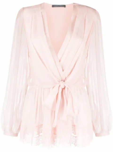 Alberta Ferretti blusa con diseño cruzado