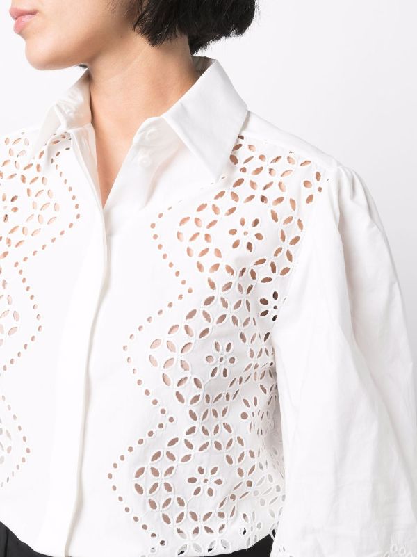 Louis Vuitton Broderie Anglaise Collar Shirt Grey. Size 40