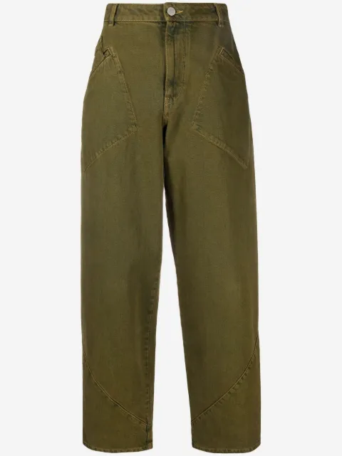 Alberta Ferretti deconstructed wide-leg jeans