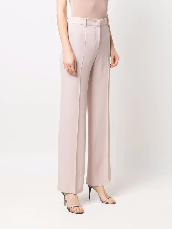 Alberta Ferretti satin-trim wide-leg 