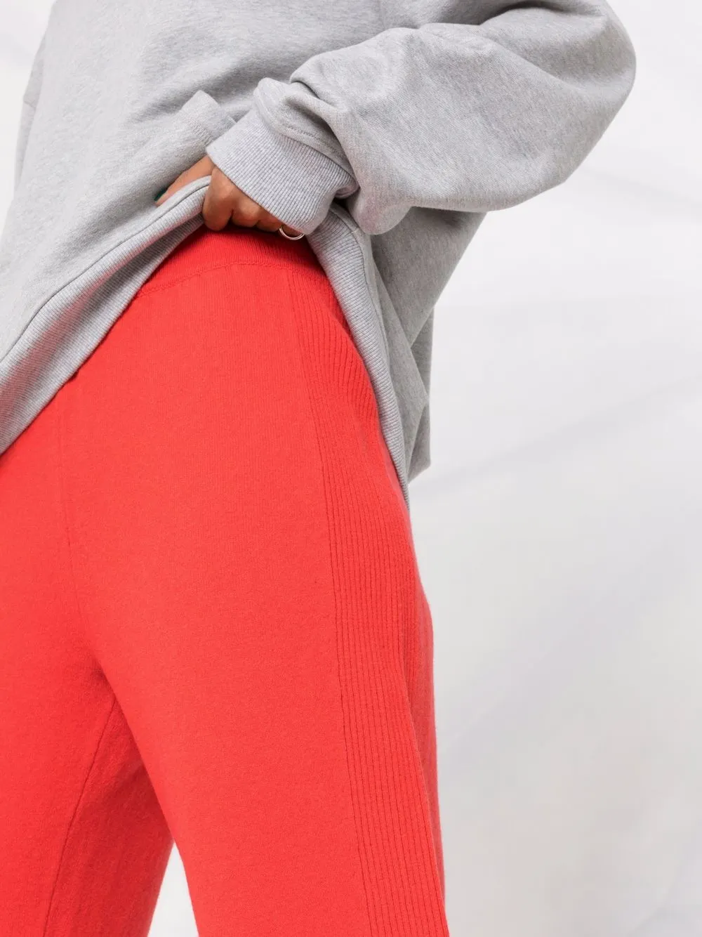 Alberta Ferretti Joggingbroek met geribbeld detail Roze