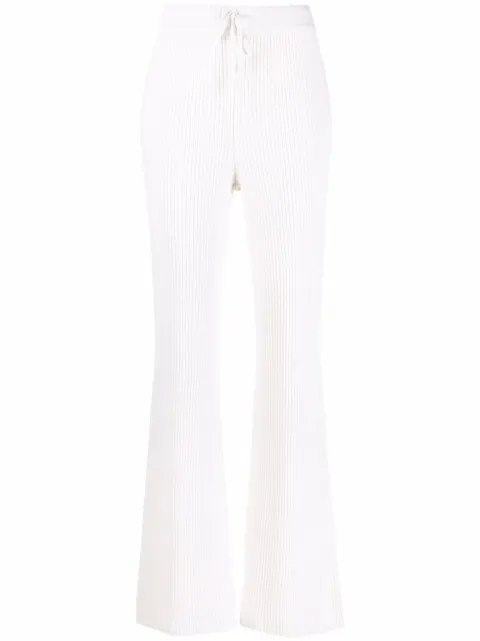 Alberta Ferretti pantalones tejidos de canalé acampanados