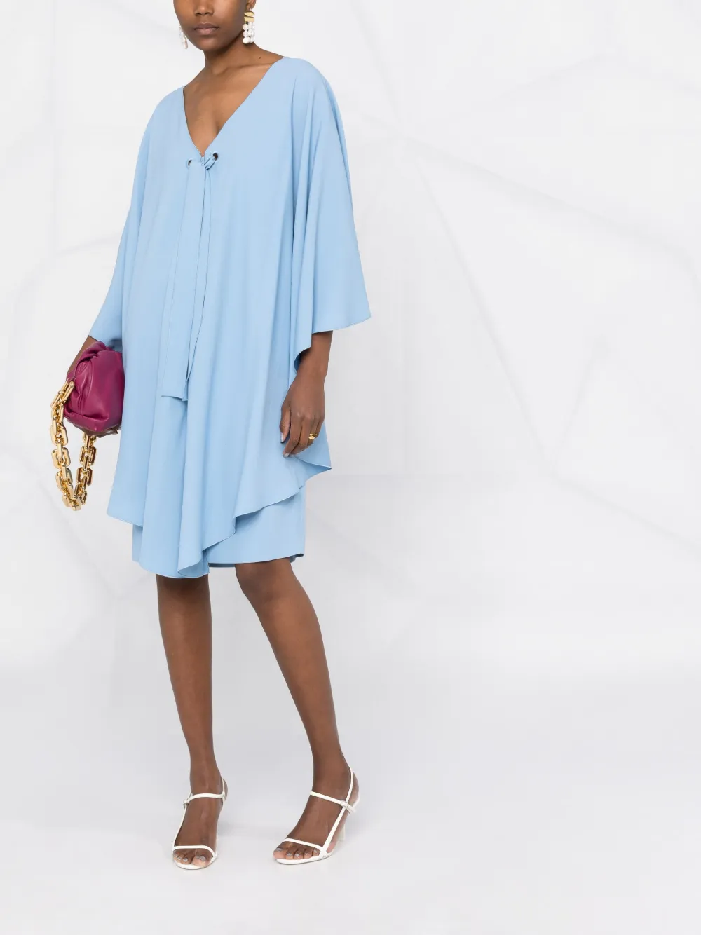 Alberta Ferretti Kleid Mit Schleifen   Blau 