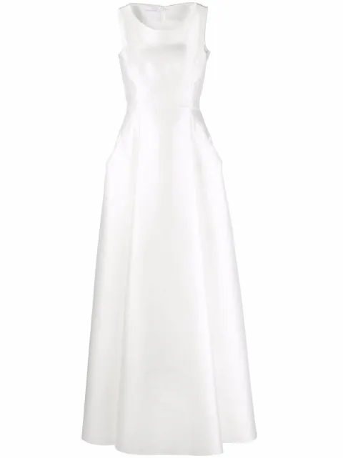 Alberta Ferretti pleated duchess satin gown