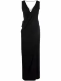 Alberta Ferretti draped sleeveless evening dress - Black