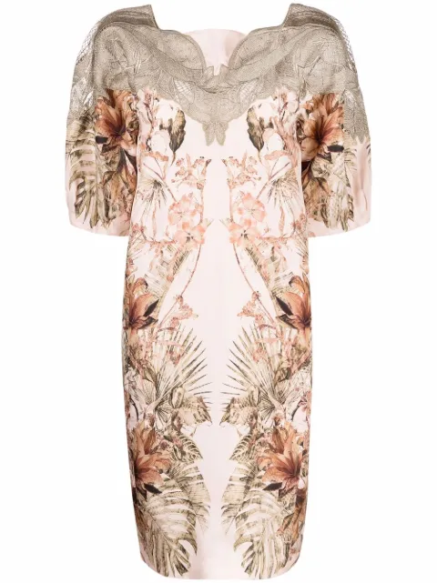 Alberta Ferretti vestido recto con estampado floral