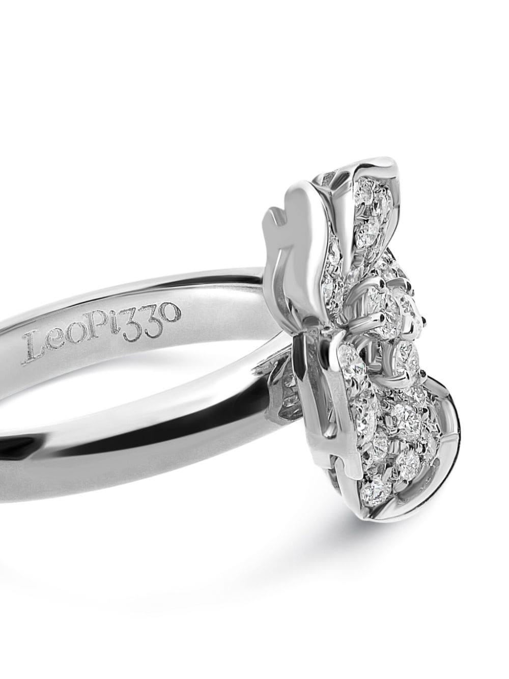Shop Leo Pizzo 18kt White Gold Flora Diamond Ring In Silber