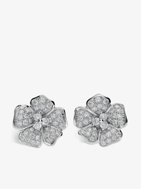LEO PIZZO 18kt white gold Flora diamond earrings
