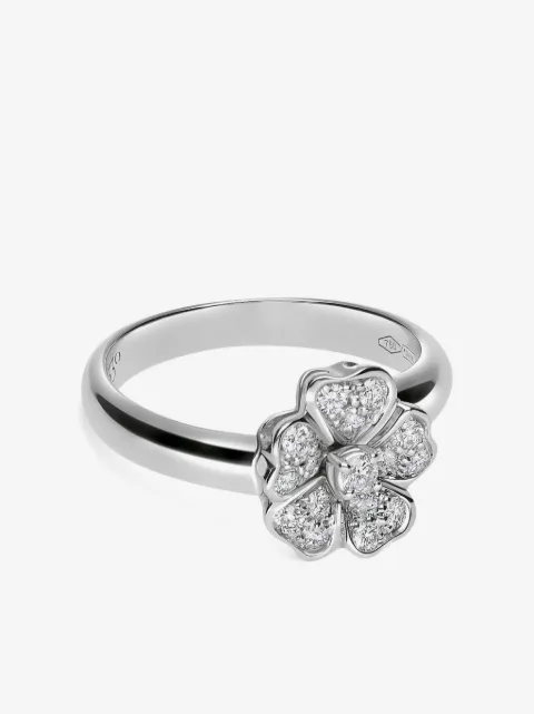 LEO PIZZO anillo Flora en oro blanco de 18kt con diamantes