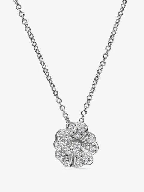 LEO PIZZO collar Flame en oro blanco de 18kt con dije de diamante