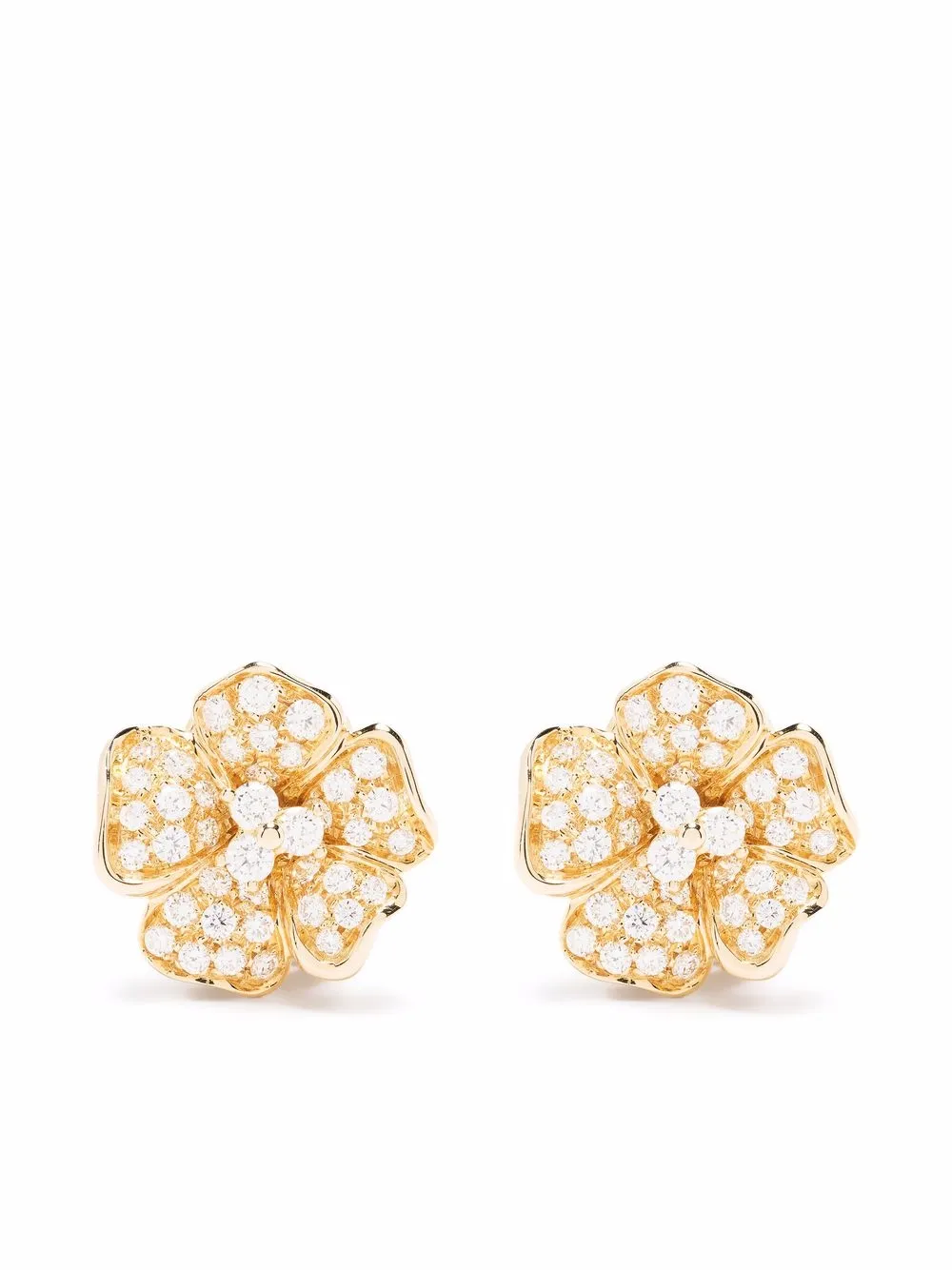 

LEO PIZZO 18kt yellow gold Flora diamond earrings