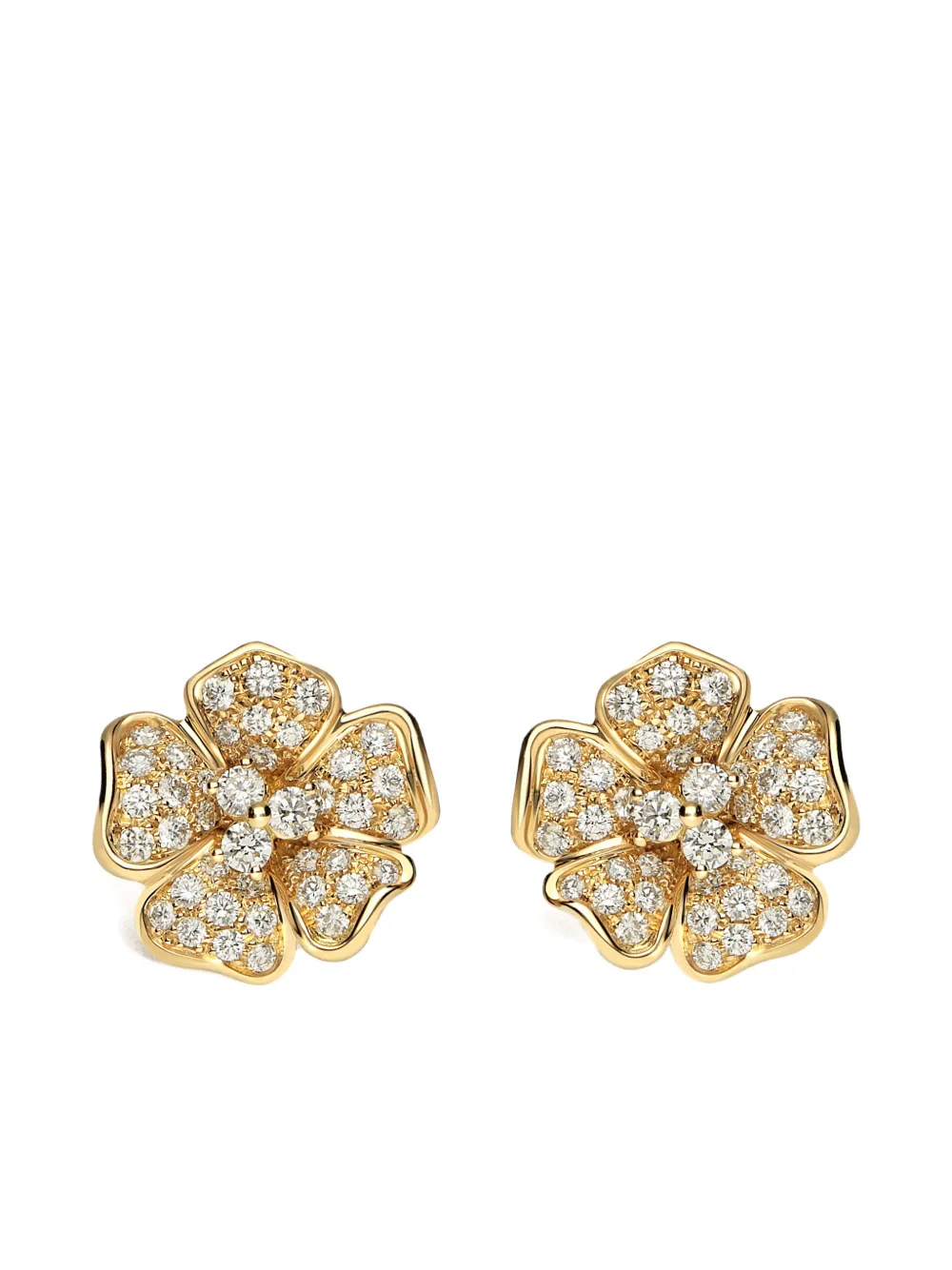 LEO PIZZO 18K yellow gold Flora diamond earrings · OS