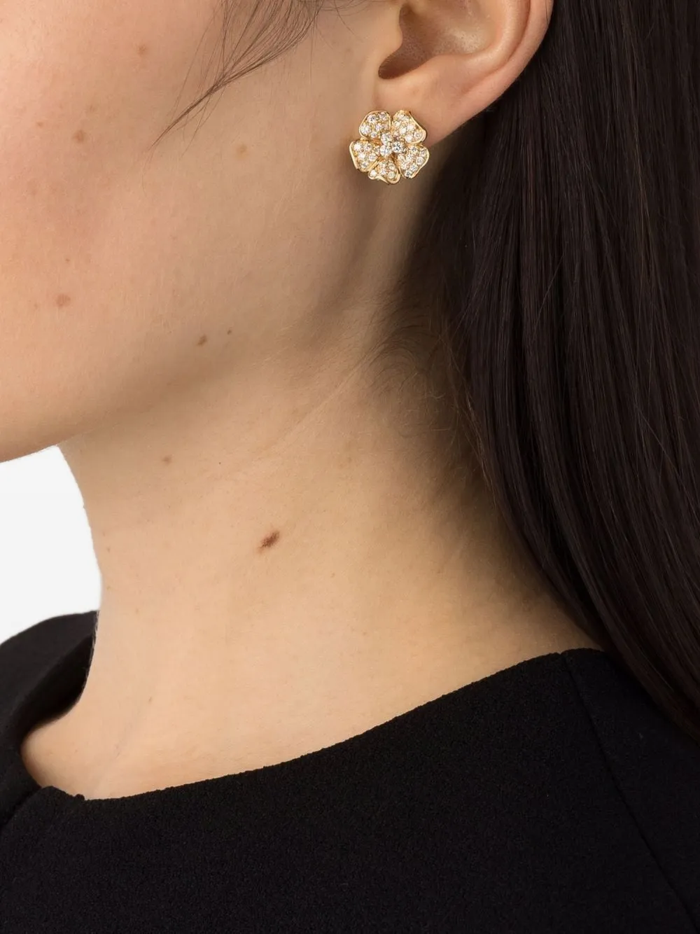  Leo Pizzo 18k Yellow Gold Flora Diamond Earrings 
