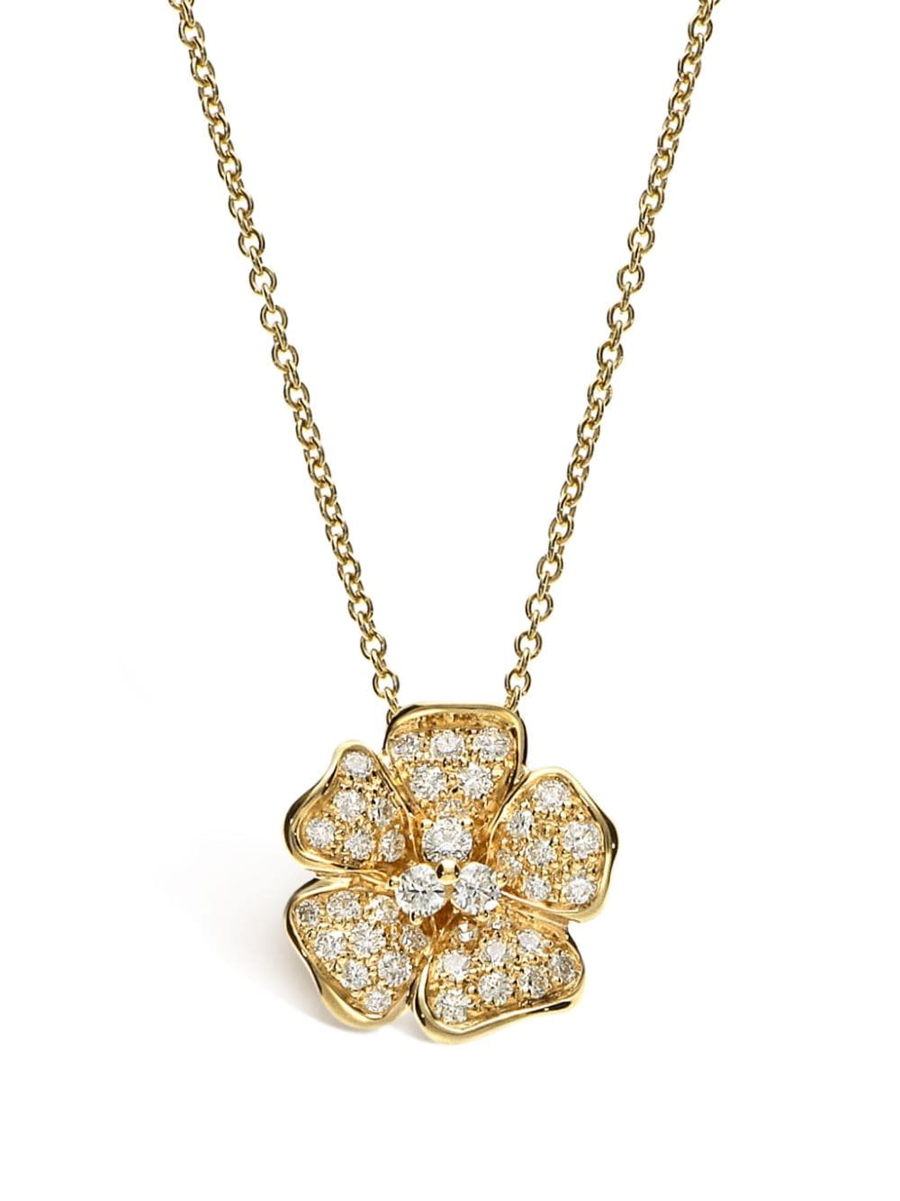Shop Leo Pizzo 18kt Yellow Gold Flora Diamond Necklace