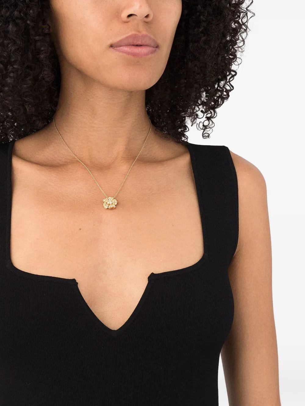  Leo Pizzo 18k Yellow Gold Flora Diamond Necklace 