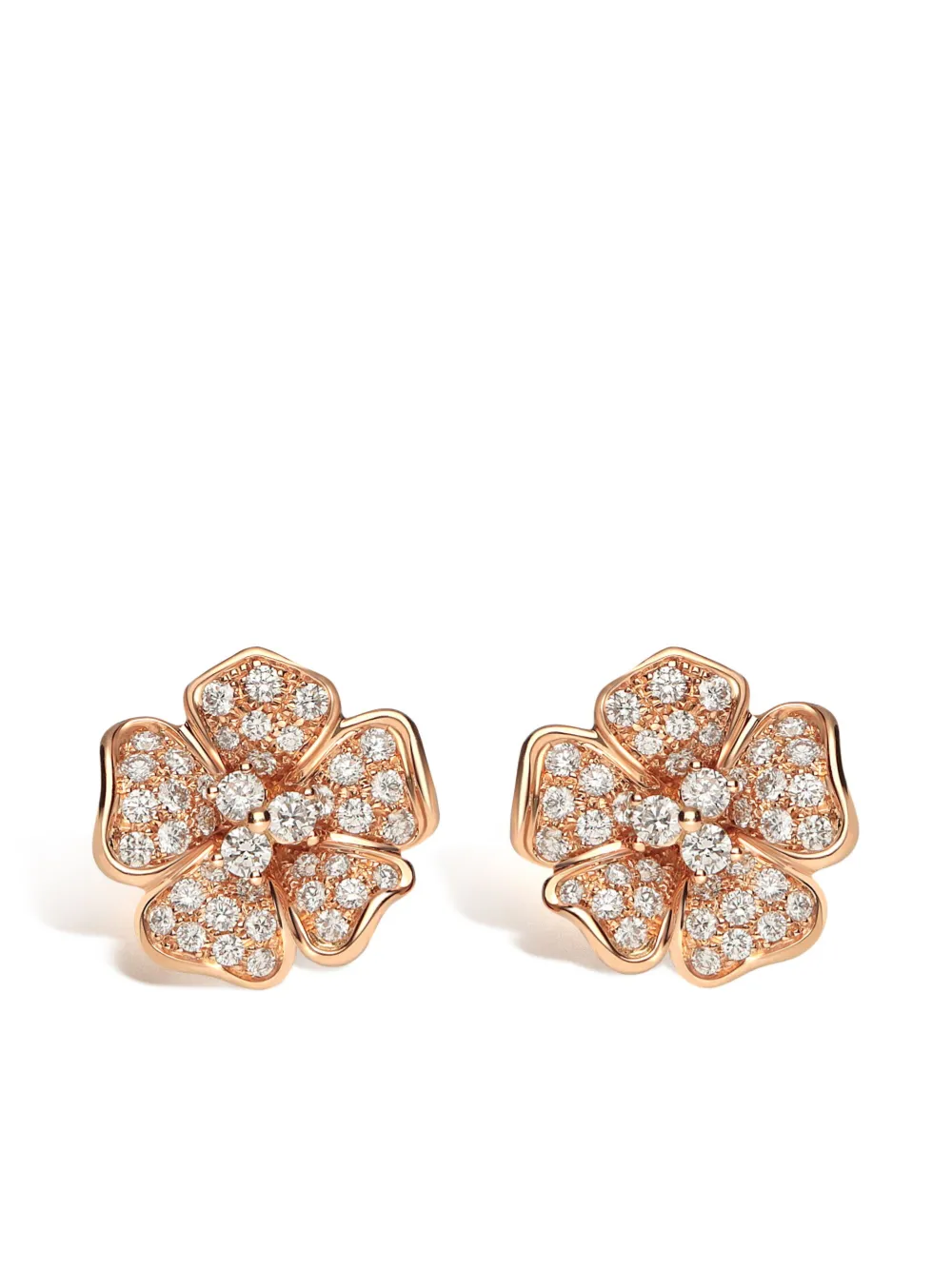 LEO PIZZO 18kt rose gold Flora diamond earrings