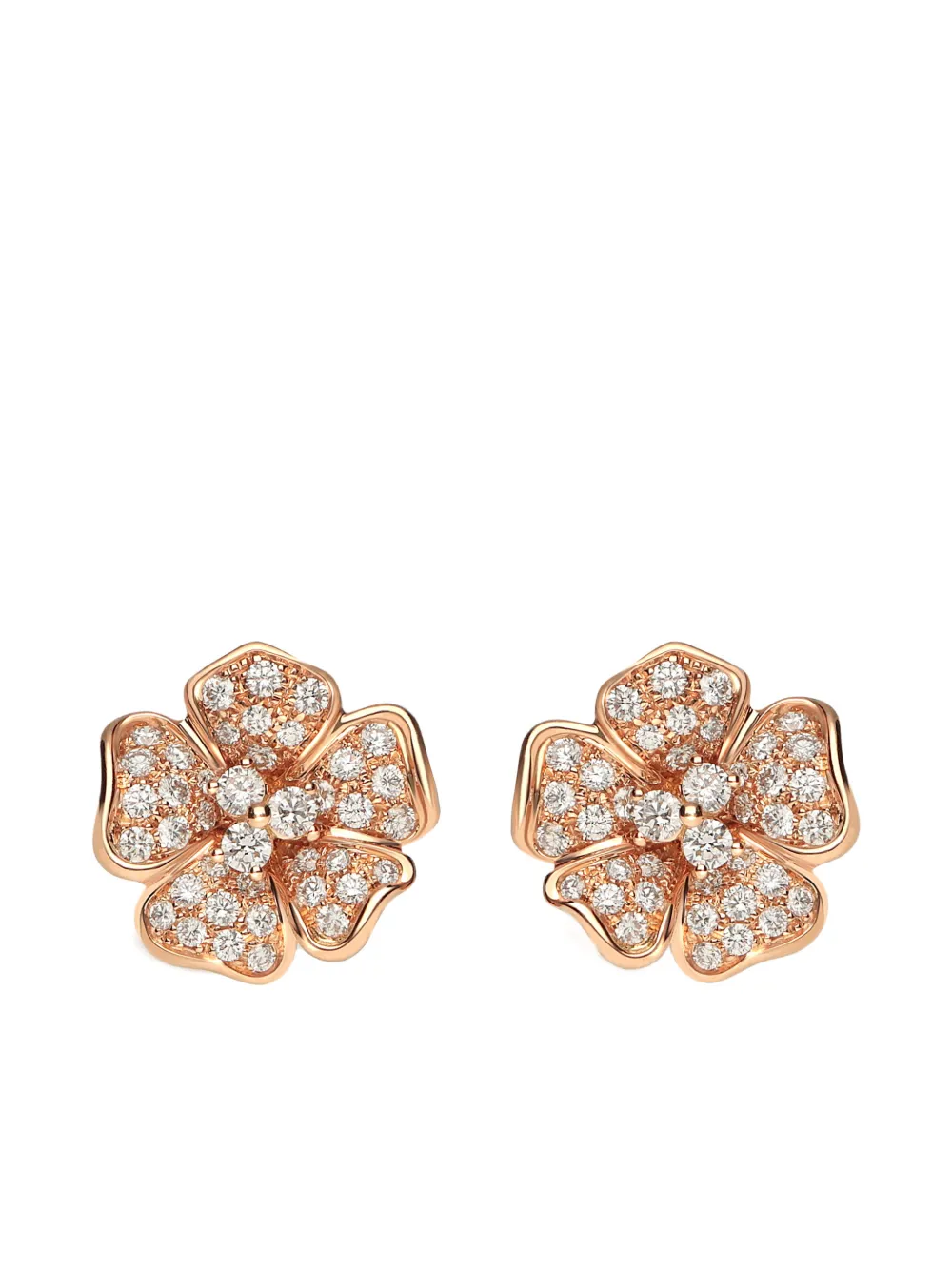 LEO PIZZO 18K rose gold Flora diamond earrings