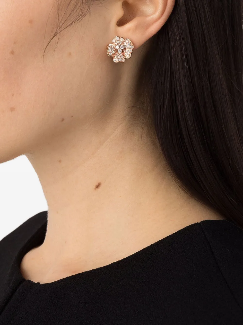  Leo Pizzo 18k Rose Gold Flora Diamond Earrings - Pink 