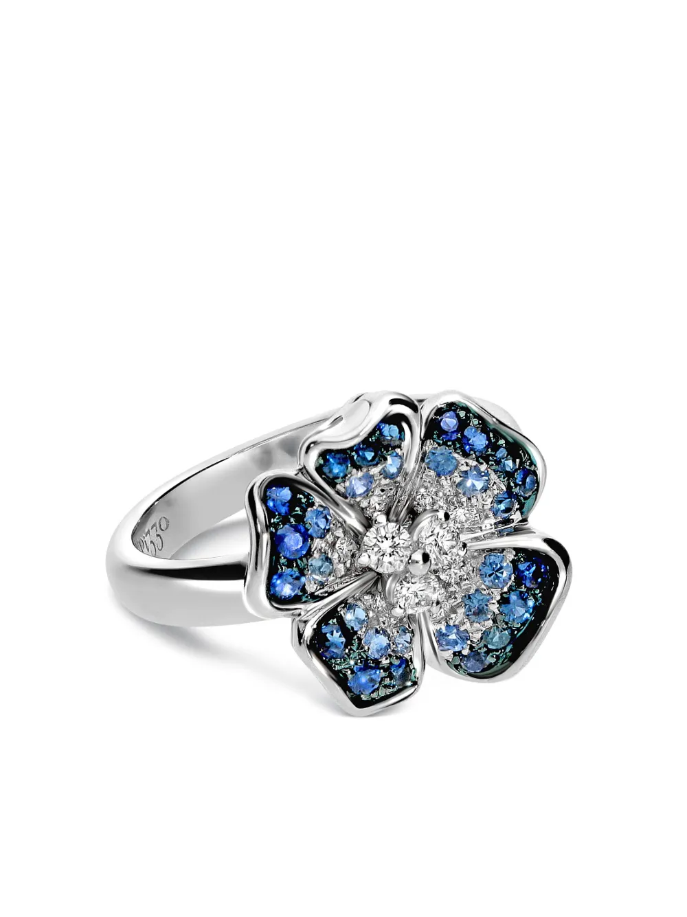 LEO PIZZO 18kt white gold diamond and sapphire ring