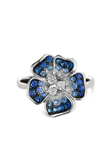 LEO PIZZO 18kt white gold diamond and sapphire ring