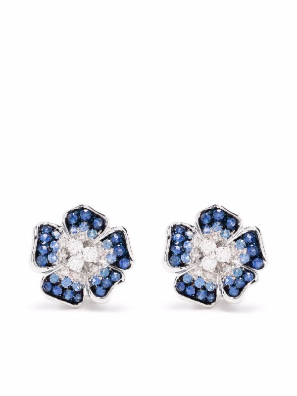 white gold diamond and sapphire earrings