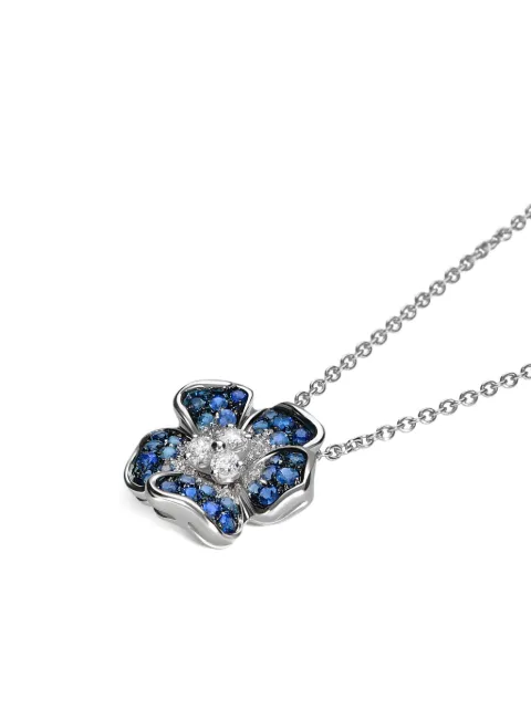 LEO PIZZO 18kt white gold Flora diamond and sapphire necklace